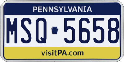 PA license plate MSQ5658