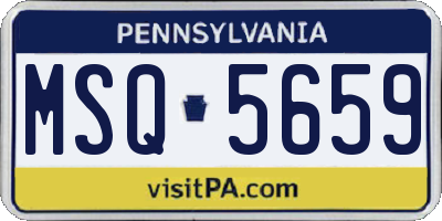 PA license plate MSQ5659