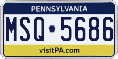 PA license plate MSQ5686
