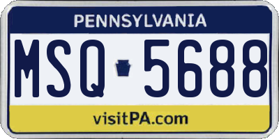 PA license plate MSQ5688
