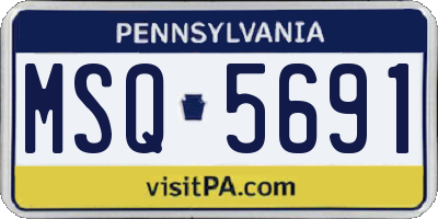 PA license plate MSQ5691