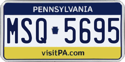 PA license plate MSQ5695