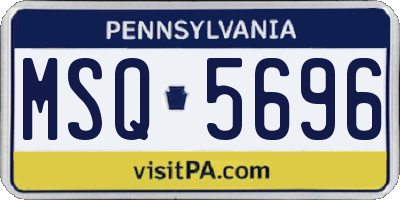PA license plate MSQ5696