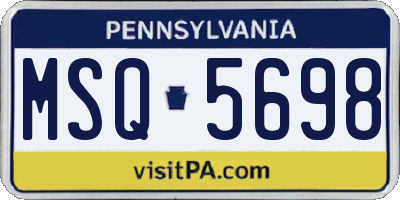 PA license plate MSQ5698