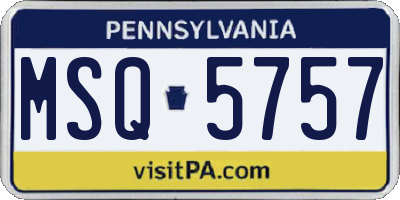 PA license plate MSQ5757