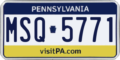 PA license plate MSQ5771