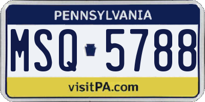 PA license plate MSQ5788