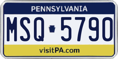 PA license plate MSQ5790