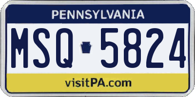 PA license plate MSQ5824
