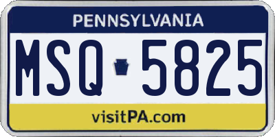 PA license plate MSQ5825