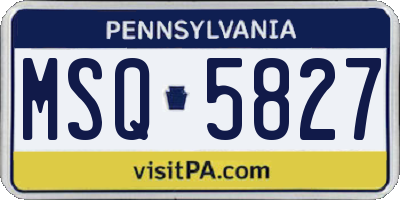 PA license plate MSQ5827