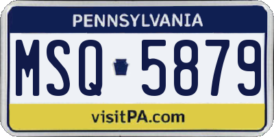 PA license plate MSQ5879