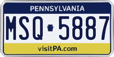 PA license plate MSQ5887