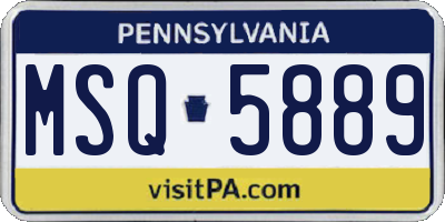 PA license plate MSQ5889