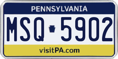 PA license plate MSQ5902