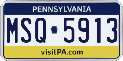 PA license plate MSQ5913