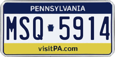 PA license plate MSQ5914