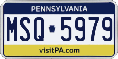 PA license plate MSQ5979