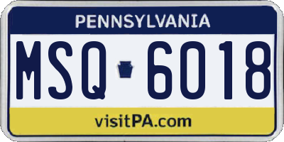 PA license plate MSQ6018