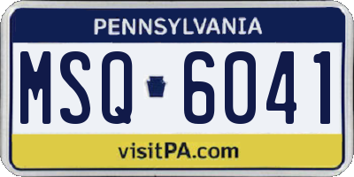 PA license plate MSQ6041