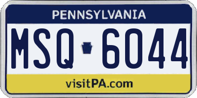 PA license plate MSQ6044