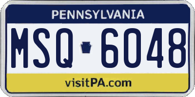 PA license plate MSQ6048