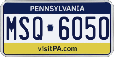 PA license plate MSQ6050
