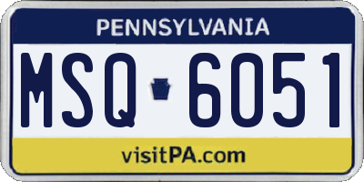 PA license plate MSQ6051