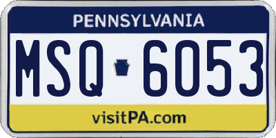 PA license plate MSQ6053