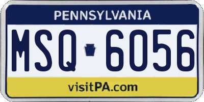 PA license plate MSQ6056