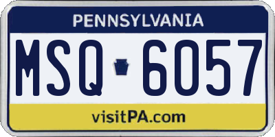 PA license plate MSQ6057
