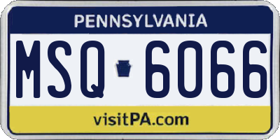 PA license plate MSQ6066