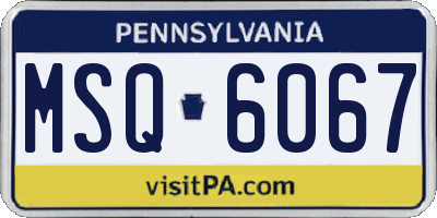 PA license plate MSQ6067