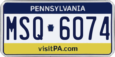 PA license plate MSQ6074