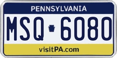 PA license plate MSQ6080