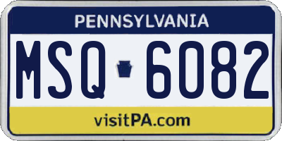 PA license plate MSQ6082