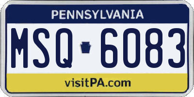 PA license plate MSQ6083