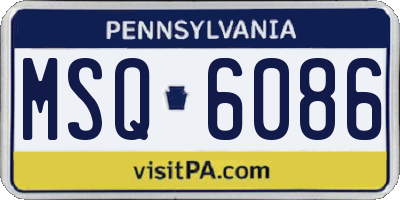 PA license plate MSQ6086