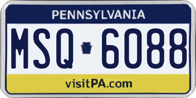 PA license plate MSQ6088