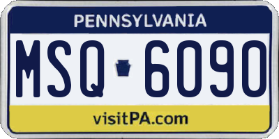 PA license plate MSQ6090