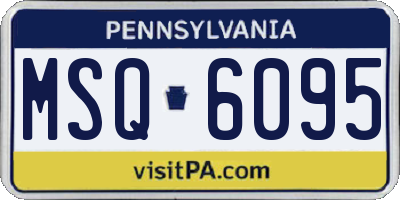 PA license plate MSQ6095