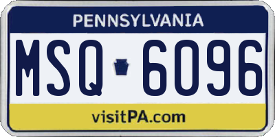 PA license plate MSQ6096