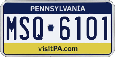 PA license plate MSQ6101
