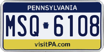 PA license plate MSQ6108