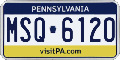 PA license plate MSQ6120