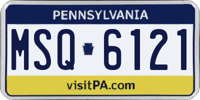 PA license plate MSQ6121