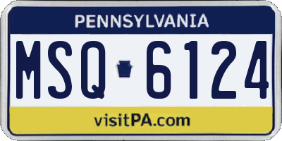 PA license plate MSQ6124