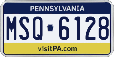 PA license plate MSQ6128