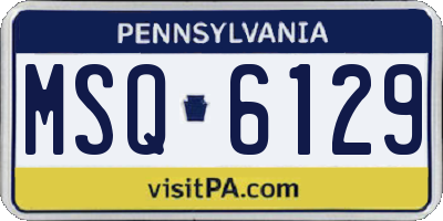 PA license plate MSQ6129