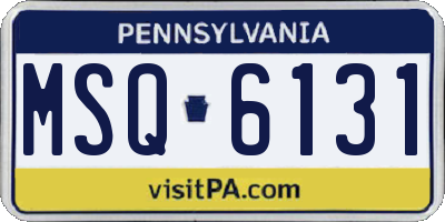 PA license plate MSQ6131